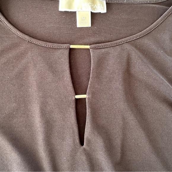 Michael Kors top with split neck, bell sleeves, loose fitting, stretch knit - Picture 9 of 12